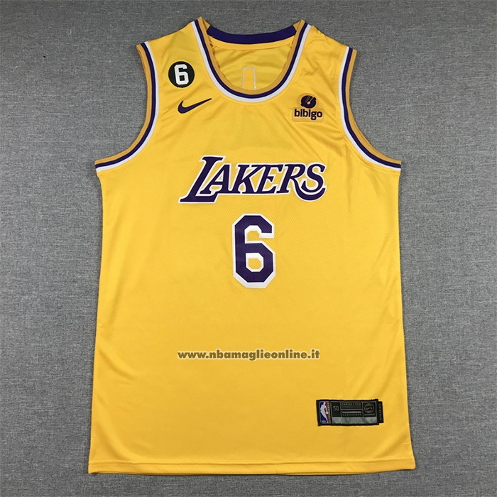 Maglia Los Angeles Lakers LeBron James #6 Icon 2022-23 Giallo